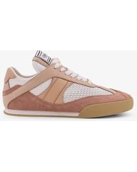 Chloé - Chloã£Â Kick Low-Top Leather Sneakers With Mesh Inserts - Lyst