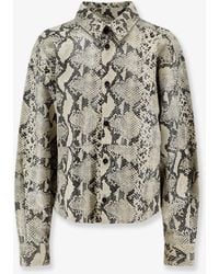 Alysi - Python Print Leather Shirt - Lyst