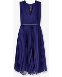 Max Mara - Mxecapsula Pleated Long Dress - Lyst