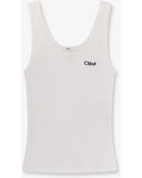 Chloé - Ribbed Cotton Tank Top - Lyst