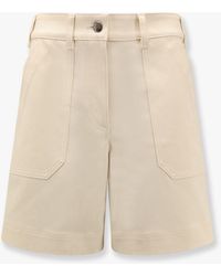 Moncler - Stretch Cotton Shorts With Maxi Logo Patch - Lyst