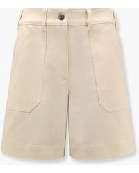 Moncler - Stretch Cotton Shorts With Maxi Logo Patch - Lyst