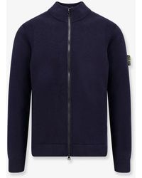 Stone Island - Certified Virgin Wool Blend Cardigan - Lyst