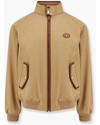Valentino - Cotton Jacket With Leather Profiles - Lyst
