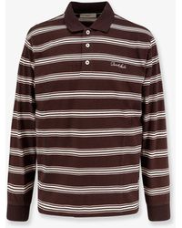 DUNST - Cotton Polo Shirt With Striped Pattern - Lyst