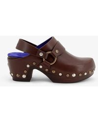 Chloé - Talis Wedge Leather Clogs - Lyst
