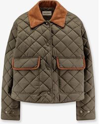 Miu Miu - Quilted Nylon Jacket With Suede Details - Lyst