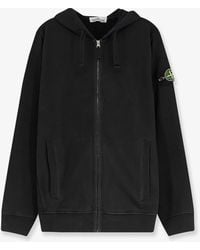 Stone Island - Cotton Sweatshirt With Side Logo Patch - Lyst