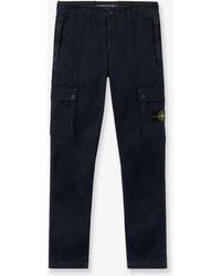 Stone Island - Cotton Blend Cargo Trousers - Lyst