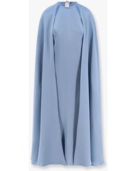 Max Mara - Managua Silk Long Dress With Silk Cape And Metal Detail - Lyst