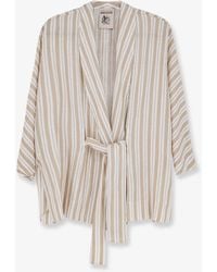 Semicouture - Kimono Striped Linen Shirt - Lyst