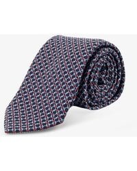 Ferragamo - Crema Silk Tie With Intreccio Print - Lyst