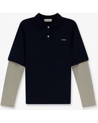 Miu Miu - Cotton Polo Shirt With Front Embroidered Logo - Lyst