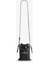 Balenciaga - Leather Shopper Phone Holder With Lettering Logo On The Front - Lyst