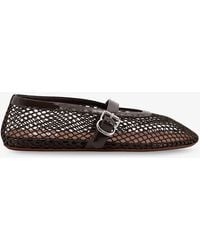 Alaïa - Ballet Flats Mesh Ballerinas With Patent Leather Profiles - Lyst