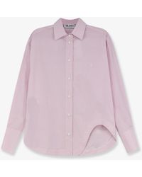 The Attico - Cotton Shirt With Front Embroidered Logo - Lyst