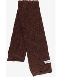 MM6 by Maison Martin Margiela - Wool Blend Scarf With Distressed Effect - Lyst