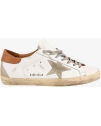 Golden Goose - Deluxe Brand Super-Star Leather Sneakers With Back Contrasting Patch - Lyst