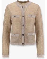 Tory Burch - Kendra Starlight Titanium Mesh Cardigan - Lyst