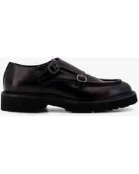 Doucal's - Double Buckle Leather Shoe - Lyst