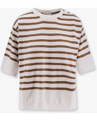 Semicouture - Striped Cotton Sweater - Lyst