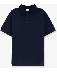 Saint Laurent - Piqué Cotton Polo Shirt With Cassandre Embroidery - Lyst