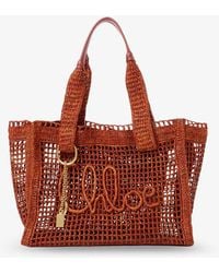 Chloé - East-West Summer Banana Raffia Shoulder Bag - Lyst