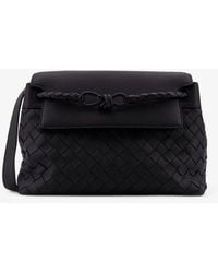 Bottega Veneta - Andiamo Leather Shoulder Bag With Intrecciato Pattern - Lyst