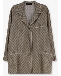 Gucci - Silk Shirt With Gg Print - Lyst