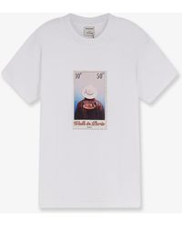 Walk In Paris - Cotton T-Shirt With "Leather Jacket" Print On The Front - Lyst