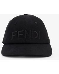 Fendi - Rome Embroidery Cotton Baseball Cap Accessories - Lyst