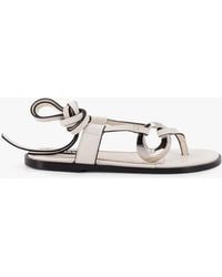 Alohas - Morosia Leather Thong Sandals With Metal Ring - Lyst