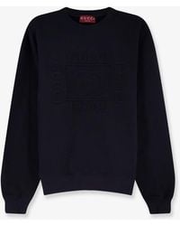 Gucci - Cotton Sweatshirt With Frontal Embossed Logo - Lyst