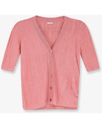 JOSEPH - Silk And Cotton Cardigan With Crinkled Effect - Lyst