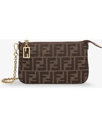 Fendi - Ff Jacquard Fabric Pouch Baguette - Lyst