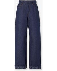 Fendi - Jeans Denim Con Dettaglio Ff Sul Fondo - Lyst