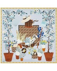 Fendi - Silk Scarf With Gardening Print - Lyst