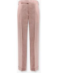 Lardini - Wool, Silk And Linen Trouser With Fold - Lyst