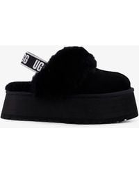 UGG - Funkette Suede And Sheepskin Platform Slippers - Lyst