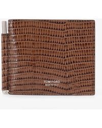 Tom Ford - T-Line Money Clip Leather Wallet - Lyst