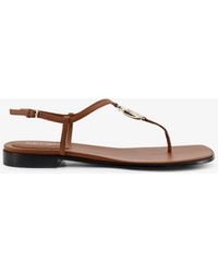 Gucci - Lifford Leather Sandals With Metal Gg Logo - Lyst