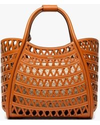 Max Mara - Marines Weaving Perforated Leather Handbag With Internal Clutch - Lyst