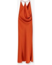 ACTUALEE - Satin Long Dress - Lyst