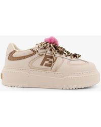 Fendi - Match Leather Platform Sneakers With Charms-Donna - Lyst