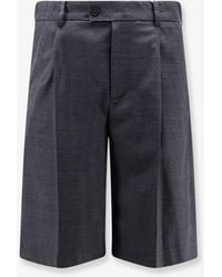 DUNST - Pleated Check Wool Blend Bermuda Shorts - Lyst