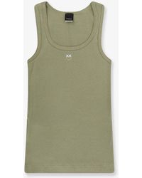 Pinko - Cotton Tank Top With Love Birds Logo - Lyst