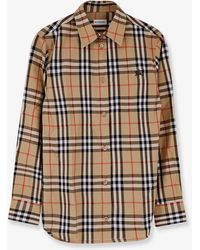 Burberry - Emma Cotton Shirt With Check Pattern - Lyst