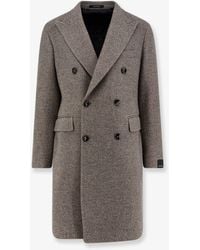 Tagliatore - Herringbone Virgin Wool And Cashmere Coat - Lyst