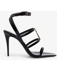 Saint Laurent - Cassandre Patent Leather Sandals - Lyst
