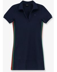 Gucci - Ribbed Cotton Jersey Dress With Web - Lyst